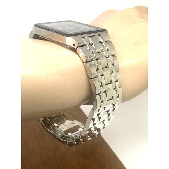 Bulova Men's Watch 96D145 Quartz Diamond Black Dial Rectangle Silver Ste… - Picture 11 of 13